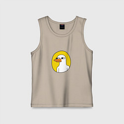 Майка детская хлопок Серьезный гусь, цвет: миндальный