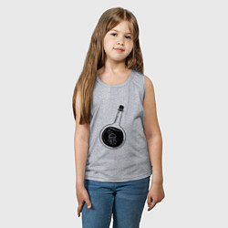 Майка детская хлопок Медуза в бутылке, цвет: меланж — фото 2