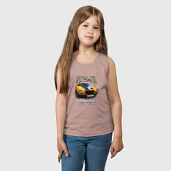 Майка детская хлопок Американский маслкар Chevrolet Camaro, цвет: пыльно-розовый — фото 2
