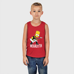 Майка детская хлопок Megadeth Барт Симпсон рокер, цвет: красный — фото 2