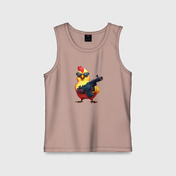 Майка детская хлопок Вооружен и опасен, цвет: пыльно-розовый