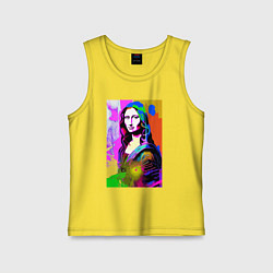 Майка детская хлопок Mona Lisa - Gioconda - pop art, цвет: желтый