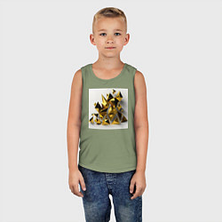 Майка детская хлопок Золотая геометрия, цвет: авокадо — фото 2