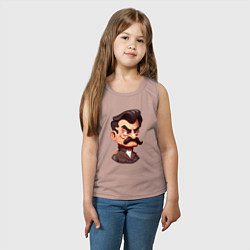 Майка детская хлопок Сталин мультяшный, цвет: пыльно-розовый — фото 2