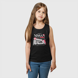 Майка детская хлопок Nissan Skyline sport, цвет: черный — фото 2