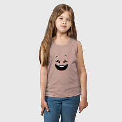 Майка детская хлопок Смайлик смех, цвет: пыльно-розовый — фото 2