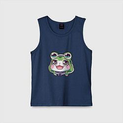 Майка детская хлопок Аниме девочка лягушка, цвет: тёмно-синий