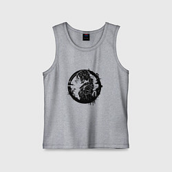 Детская майка Cyberpunk girl черный контур