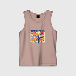 Майка детская хлопок Тропикана, цвет: пыльно-розовый