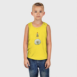 Майка детская хлопок Прыгающая девочка на одуванчике, цвет: желтый — фото 2