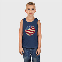 Майка детская хлопок Flag USA, цвет: тёмно-синий — фото 2