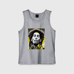 Майка детская хлопок Bob Marley Digital Art, цвет: меланж