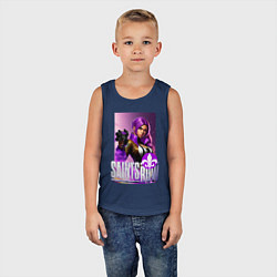 Майка детская хлопок Saints Row - shooter - fantasy character, цвет: тёмно-синий — фото 2