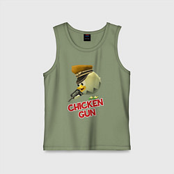 Майка детская хлопок Chicken Gun logo, цвет: авокадо