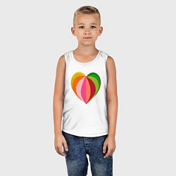 Майка детская хлопок Цветное сердечко, цвет: белый — фото 2