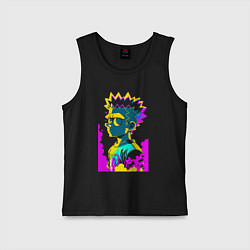 Майка детская хлопок Bart Simpson - pop art, цвет: черный