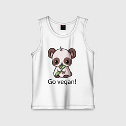 Майка детская хлопок Go vegan - motto, цвет: белый