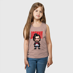 Майка детская хлопок Johnny Depp - cool dude - pop art, цвет: пыльно-розовый — фото 2