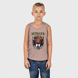 Майка детская хлопок Metallica - wolfs muzzle - thrash metal, цвет: пыльно-розовый — фото 2