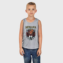 Майка детская хлопок Metallica - wolfs muzzle - thrash metal, цвет: меланж — фото 2