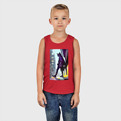 Майка детская хлопок Чёрный котяра на своём районе - Бронкс, цвет: красный — фото 2