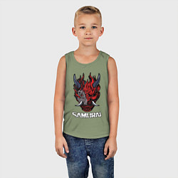 Майка детская хлопок Samurai logo, цвет: авокадо — фото 2