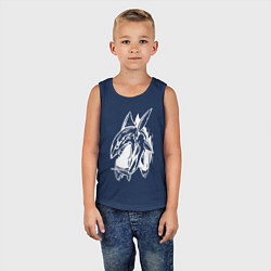 Майка детская хлопок Белая акула тату, цвет: тёмно-синий — фото 2