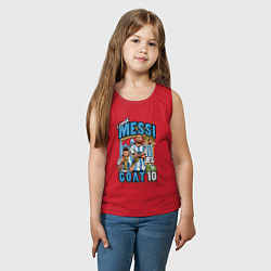 Майка детская хлопок Лионель Месси Аргентина 10, цвет: красный — фото 2