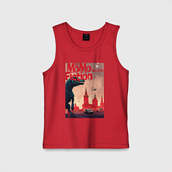 Майка детская хлопок MoMo - динозавр в Москве, цвет: красный