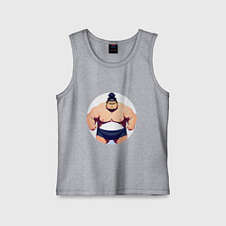 Майка детская хлопок Борец сумо, цвет: меланж