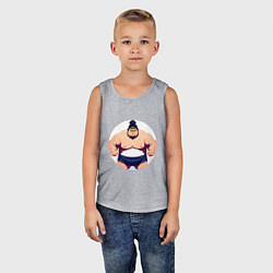 Майка детская хлопок Борец сумо, цвет: меланж — фото 2