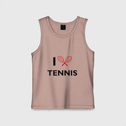 Майка детская хлопок I Love Tennis, цвет: пыльно-розовый