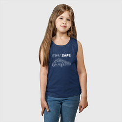 Майка детская хлопок Stay safe white, цвет: тёмно-синий — фото 2