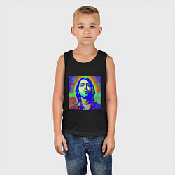 Майка детская хлопок Kurt Cobain Glitch Art, цвет: черный — фото 2