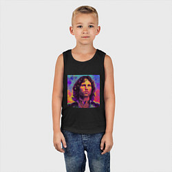 Майка детская хлопок Jim Morrison Strange colors Art, цвет: черный — фото 2