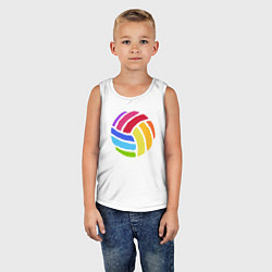 Майка детская хлопок Rainbow volleyball, цвет: белый — фото 2