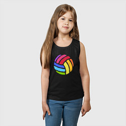 Майка детская хлопок Rainbow volleyball, цвет: черный — фото 2