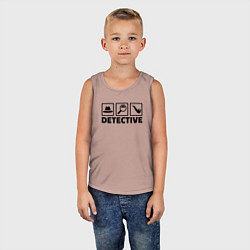 Майка детская хлопок Я детектив, цвет: пыльно-розовый — фото 2