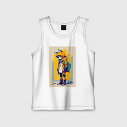 Майка детская хлопок Fox cub - urban style - neural network, цвет: белый