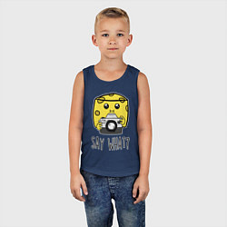 Майка детская хлопок Cheese photographer, цвет: тёмно-синий — фото 2