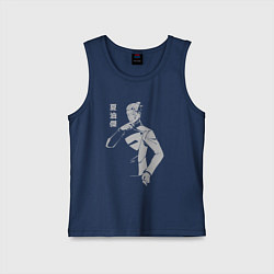 Майка детская хлопок Гето Сугуру студент, цвет: тёмно-синий