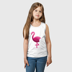 Майка детская хлопок Фламинго минималистичный, цвет: белый — фото 2