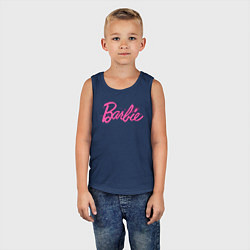Майка детская хлопок Блестящий логотип Барби, цвет: тёмно-синий — фото 2