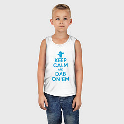 Майка детская хлопок Keep calm and dab, цвет: белый — фото 2