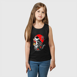 Майка детская хлопок Котик - якудза и иероглиф, цвет: черный — фото 2