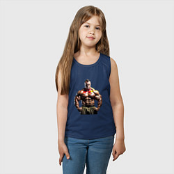 Майка детская хлопок Бодибилдер руки в боки, цвет: тёмно-синий — фото 2