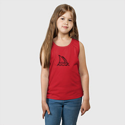 Майка детская хлопок Логотип Midjourney, цвет: красный — фото 2