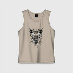 Майка детская хлопок Сова викинга, цвет: миндальный