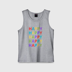 Майка детская хлопок Разноцветное счастье, цвет: меланж