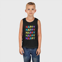 Майка детская хлопок Разноцветное счастье, цвет: черный — фото 2